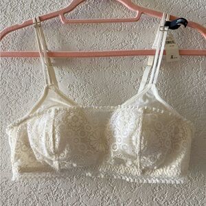 NWT AERIE Real Good White Sans Armature Wireless Adjustable Bra Women’s Sz 34B